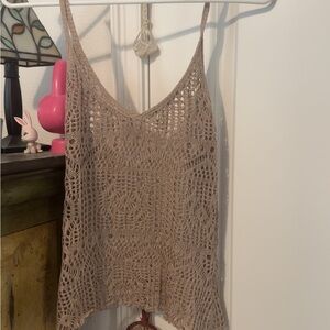Elegant Crochet Tan Top